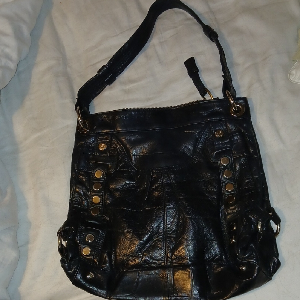 Black Leather Shoulder Bag